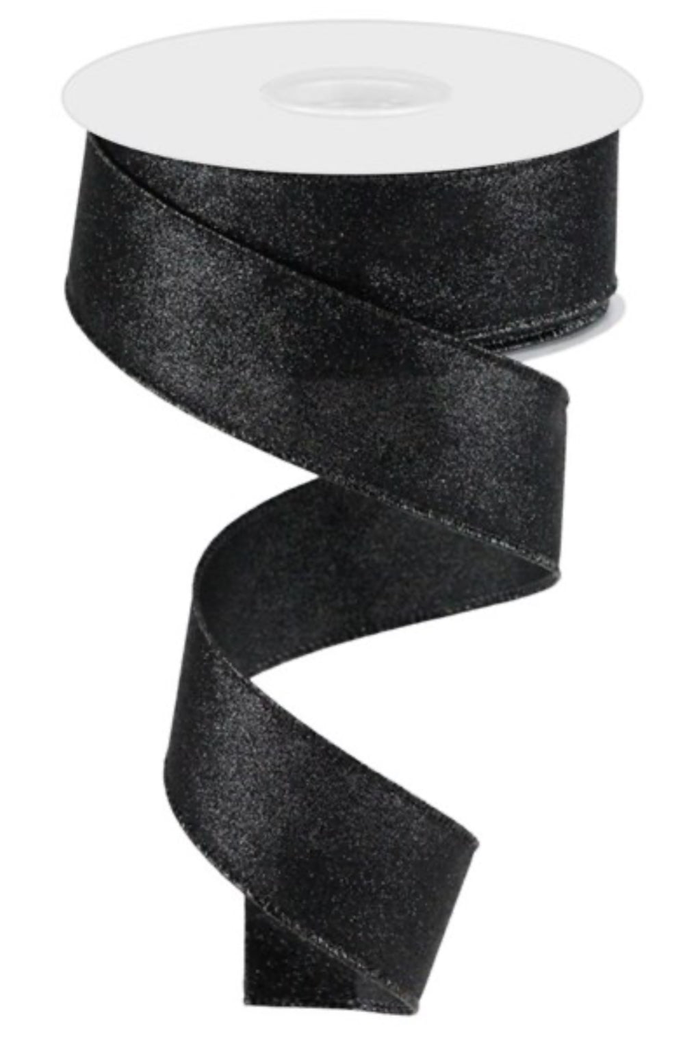 Black, glitter, solid wired ribbon 1.5” - Greenery MarketWired ribbonRGC159602
