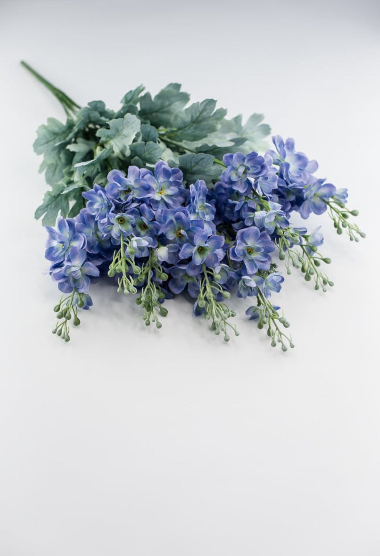 Blue delphiniums artificial flower bush - Greenery Market