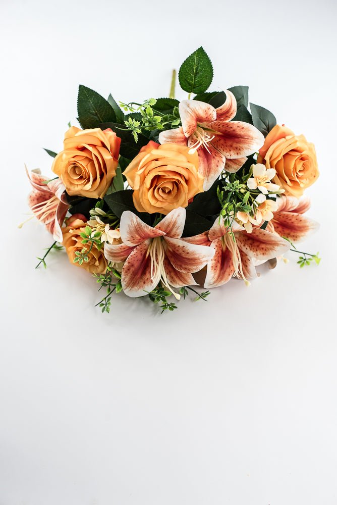 tiger lily flower arrangements Coral Tiger Lily And Rose Flower Bush