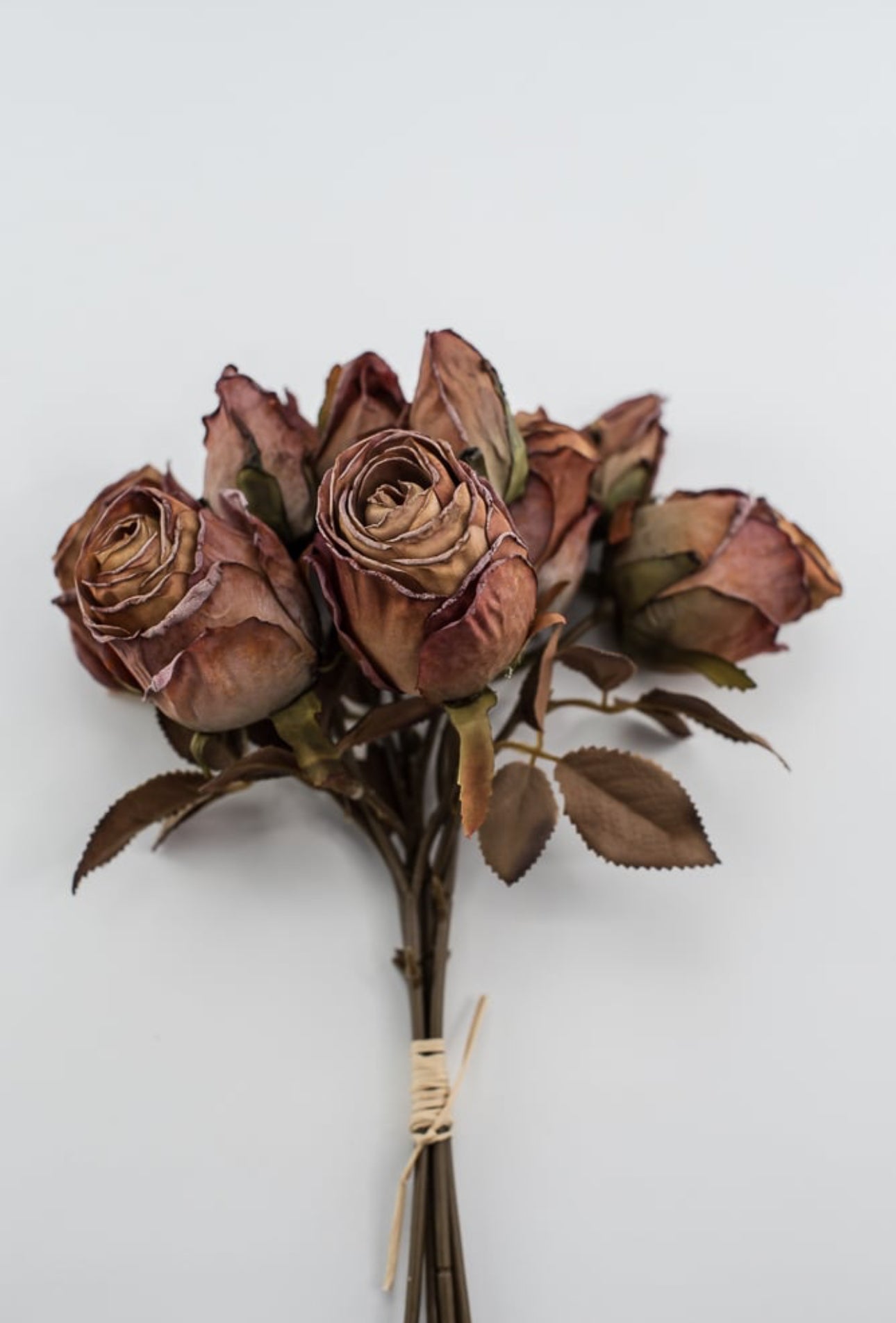 Faux dried rose bundle- antique orange - Greenery Market
