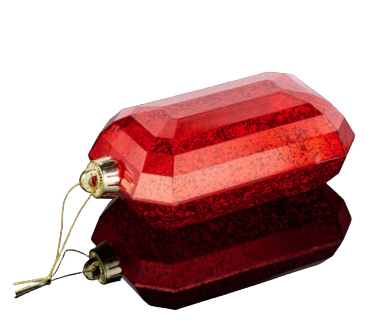 Gems ornament - antique mercury look - red - Greenery MarketXJ551524