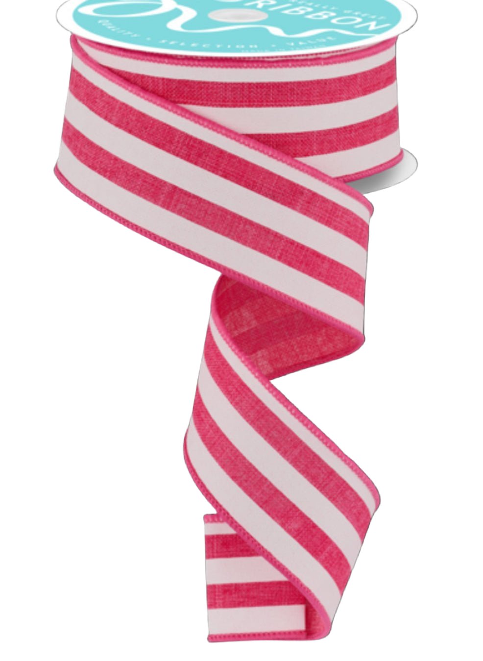 Hot pink Cabana stripe wired ribbon 1.5” - Greenery MarketWired ribbonRGC156211