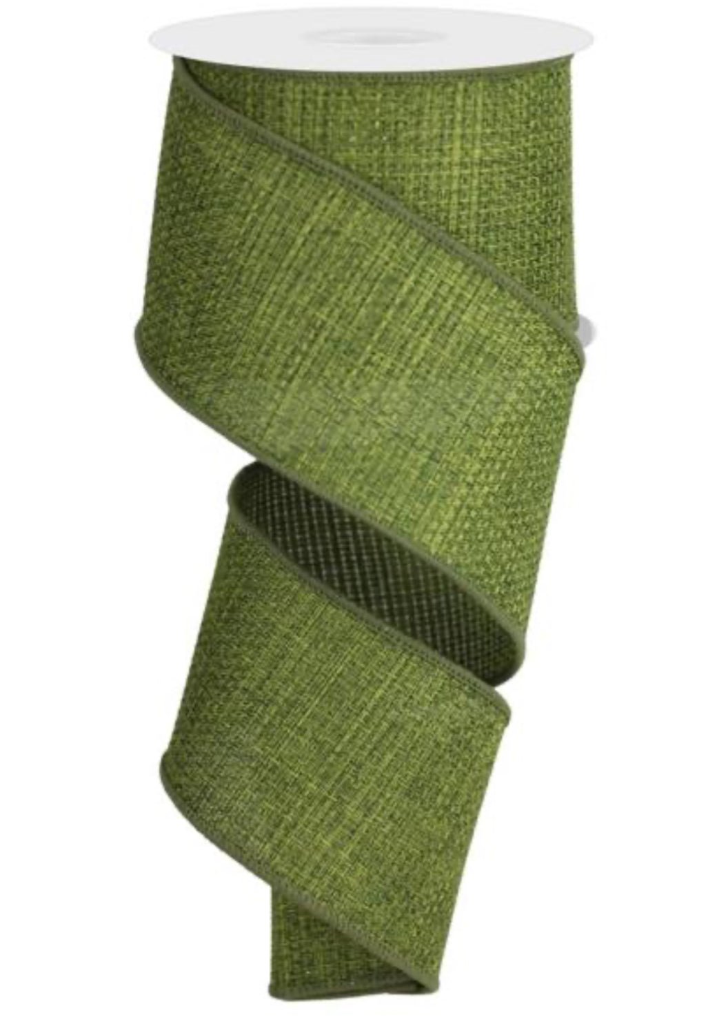 Moss green, cross burlap, 2.5” wired ribbon - Greenery MarketRibbons & TrimRG121252