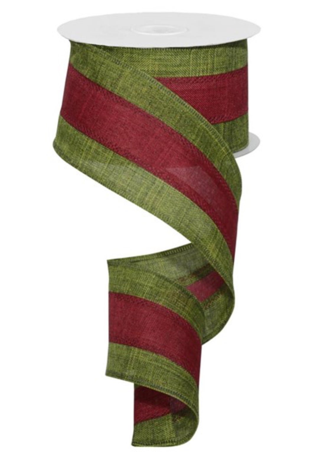 Moss green with burgundy wired ribbon 2.5” - Greenery MarketWired ribbonRG16047X
