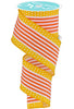 Orange and yellow stripe dot 2.5” - Greenery MarketWired ribbonRGF1301J9