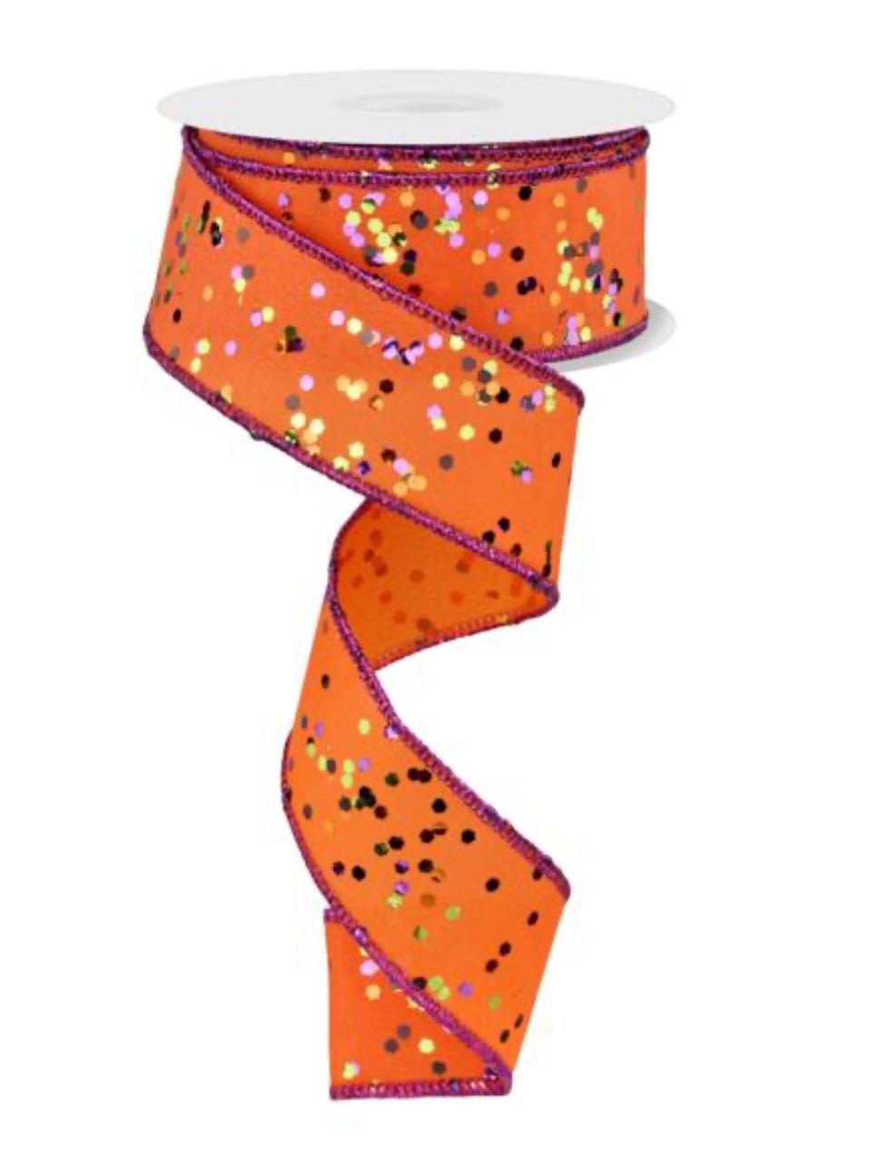 Orange hex glitter wired ribbon 1.5” - Greenery MarketRibbons & TrimRGE171020