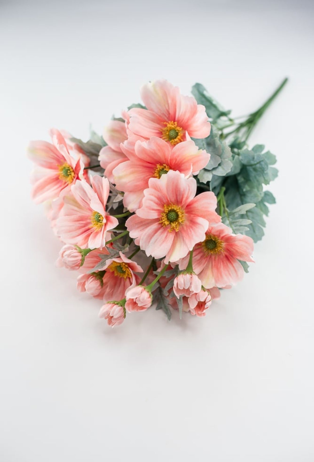 Peach cosmos artificial flower bush - Greenery Market