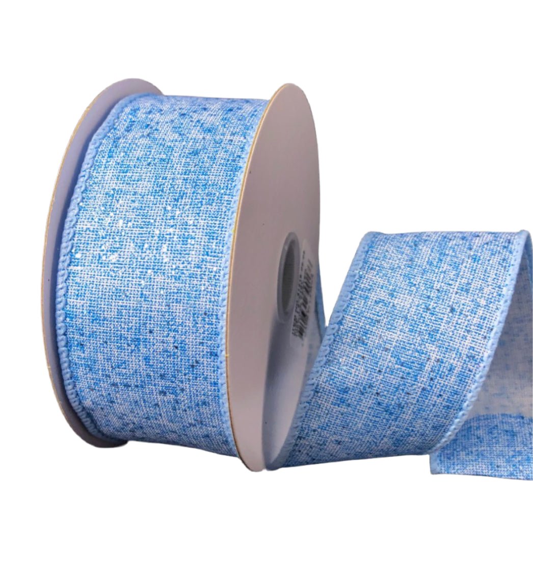 Shimmer blue solid wired ribbon, 1.5” - Greenery Marketwired ribbon41219-09-05