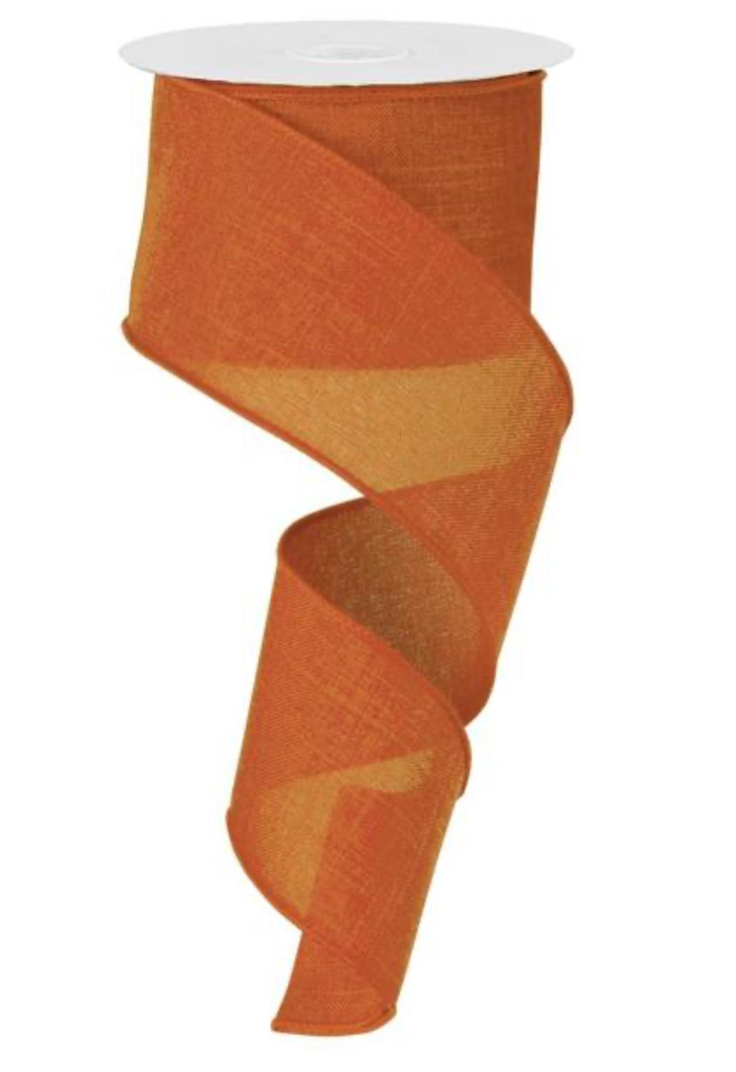 Talisman orange, solid poly linen, ribbon 2.5” - Greenery MarketWired ribbonRG12795T
