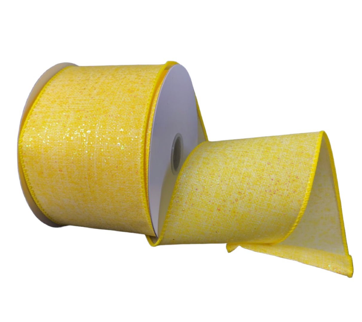 Yellow brights with shimmer wired ribbon, 2.5