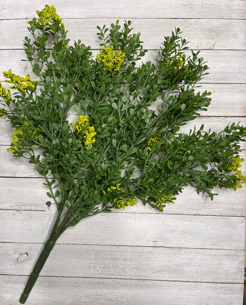 Artificial greenery boxwood leaves bush with yellow Greenery Market