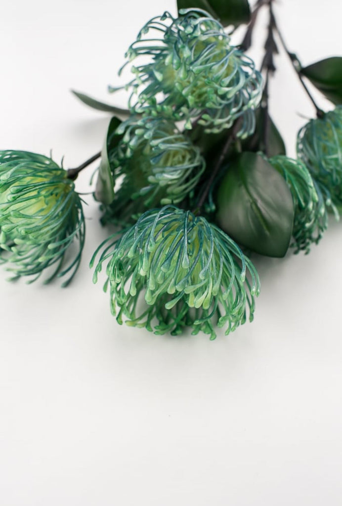 Artificial nodding Pin cushion bundle blue green Greenery Market