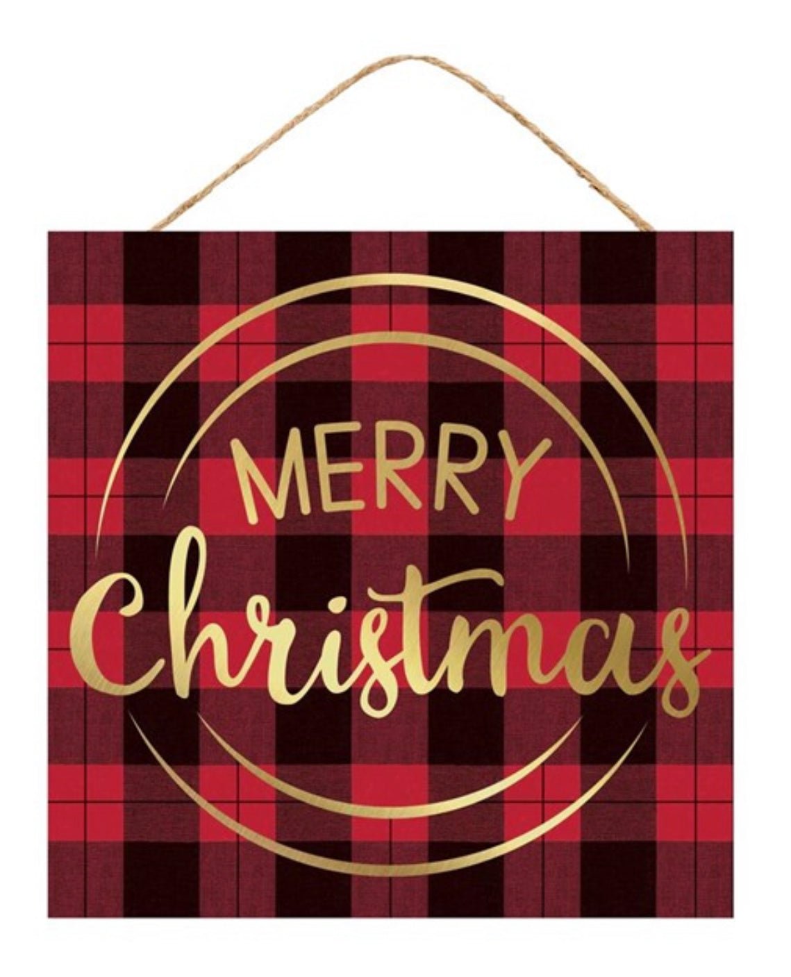 Black and red merry Christmas 10” square - Greenery Marketsigns for wreathsAp860324