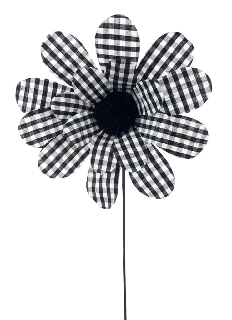 Black and white Gingham sunflower pick Greenery Market
