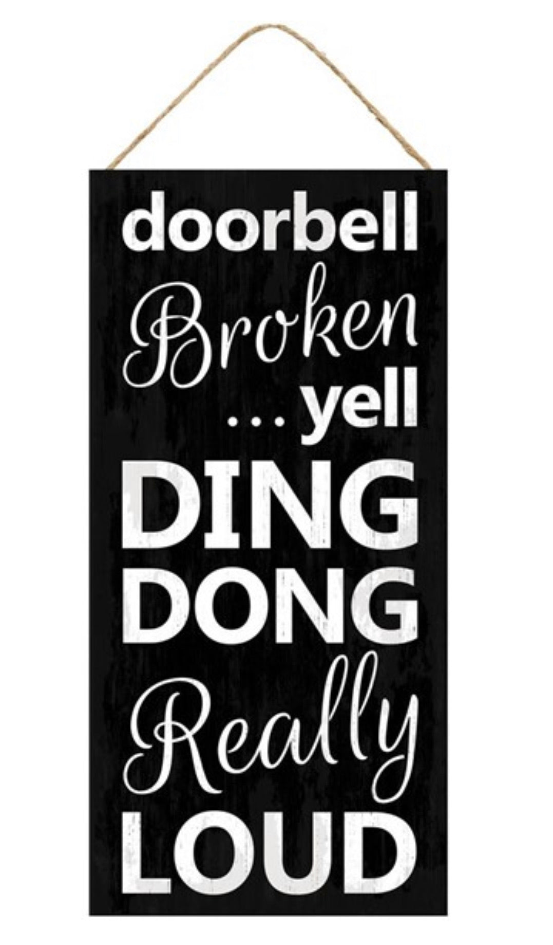 Ding dong broken doorbell sign - Greenery Marketsigns for wreathsAP8372