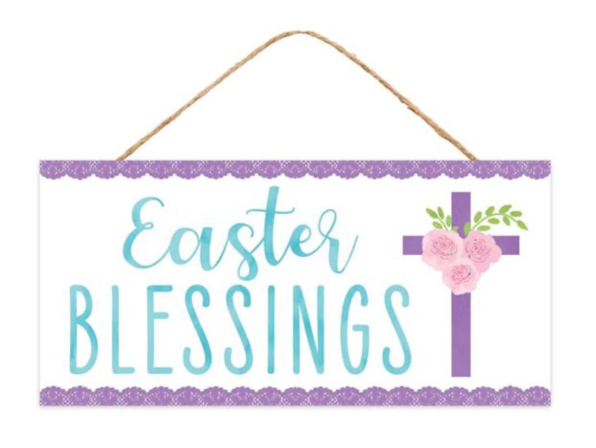 Easter blessings sign - Greenery Marketsigns for wreathsAP8730
