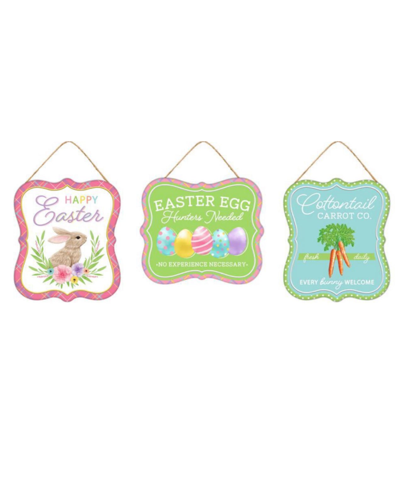 Easter metal signs assortment x 3 signs - Greenery MarketNovelty SignsMD1042