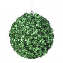 Green sequin jeweled ball ornament 4” - Greenery MarketMTX68878 green