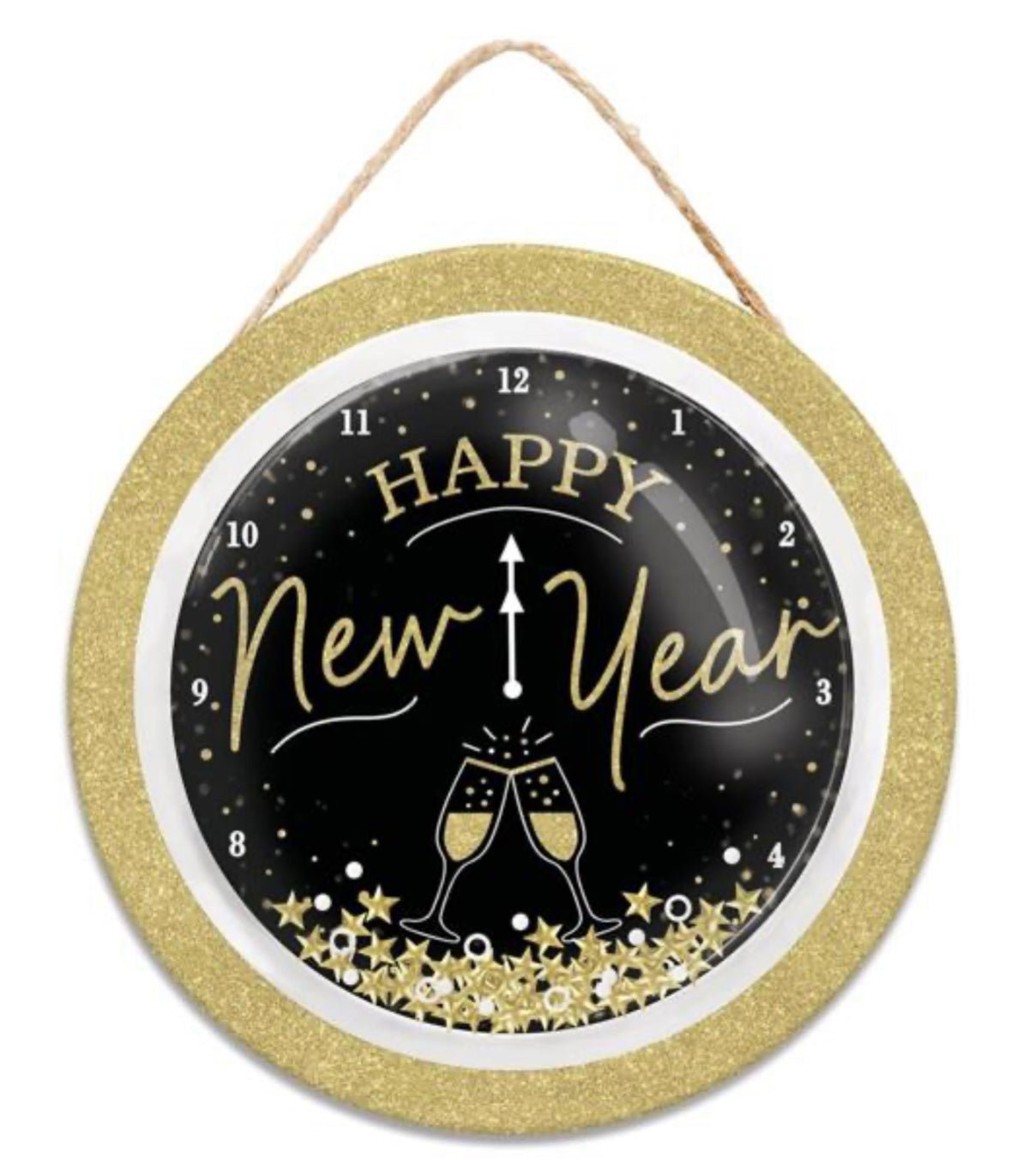 Happy new year clock globe sign - Greenery MarketWinter and ChristmasAP07865