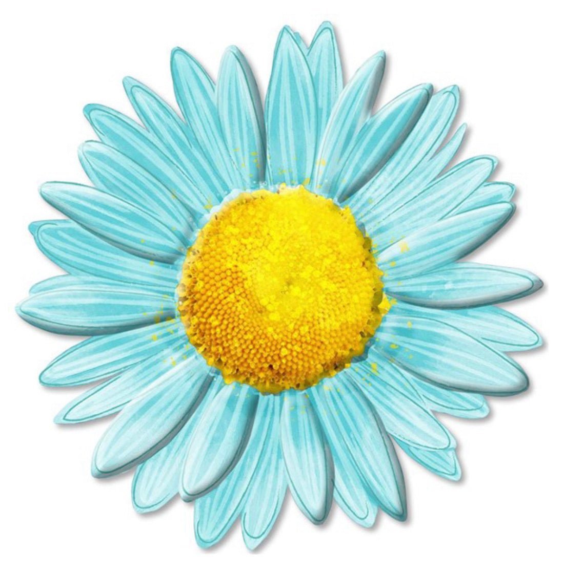 Metal embossed aqua daisy sign - md066033 - Greenery Marketsigns for wreathsmd066033