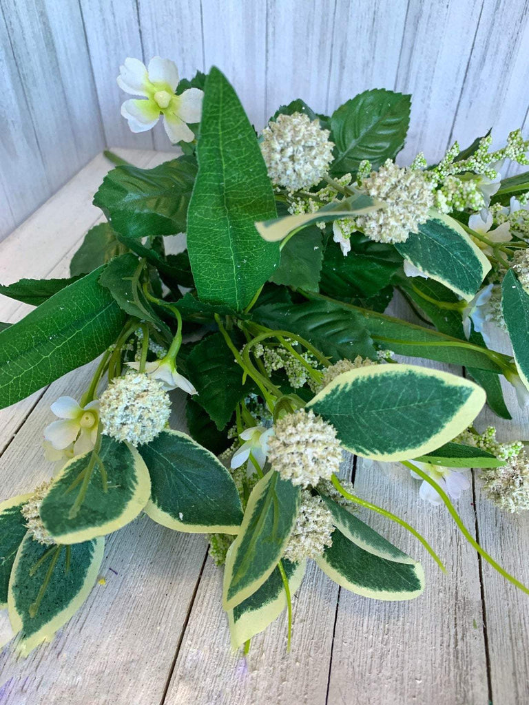 Artificial Filler Flower Bush - White and Purple - Greenery Market