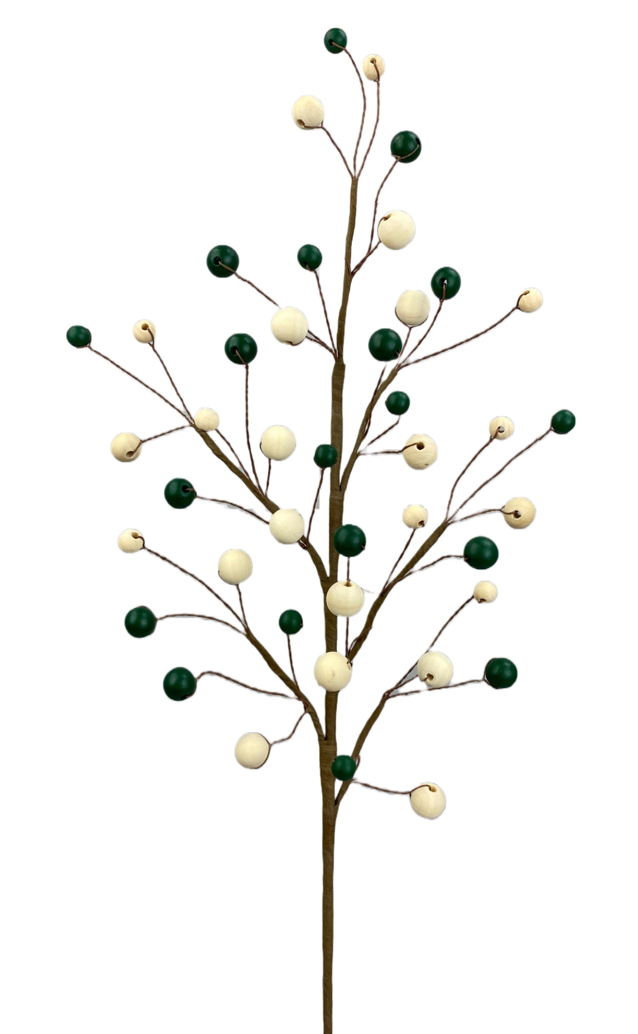 Natural and green wooden bead spray - Greenery MarketSeasonal & Holiday Decorations85698SP26