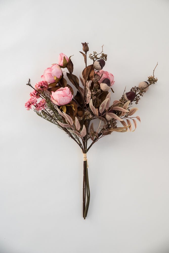 Open rose and mum mixed bundle - pink - Greenery MarketArtificial Flora26378