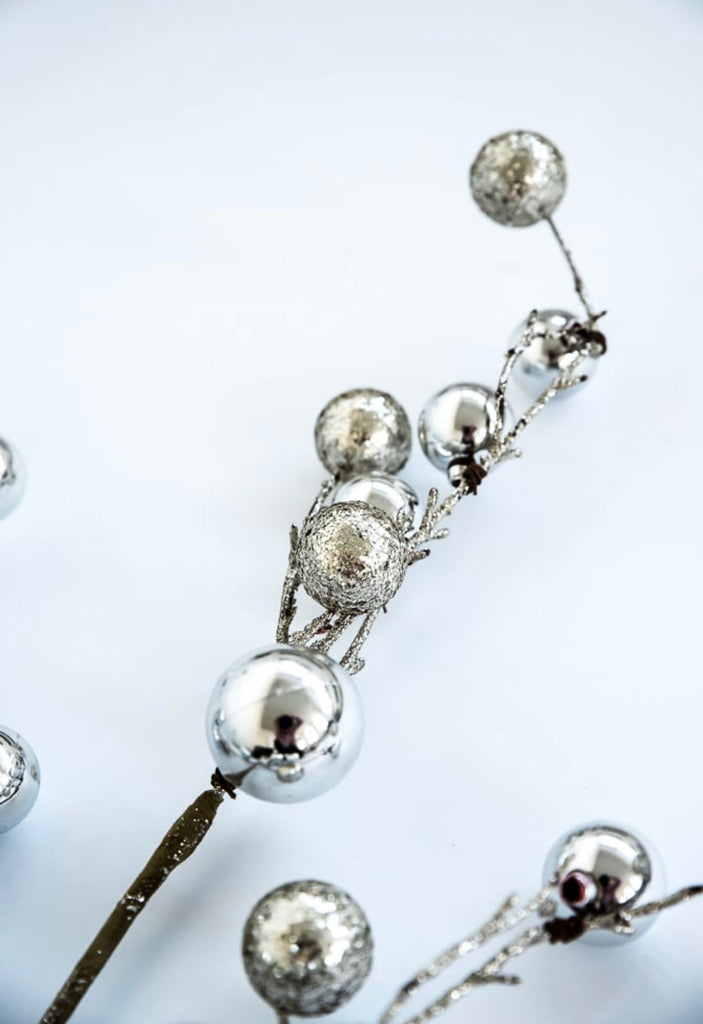 Ornament ball spray platinum Greenery Market