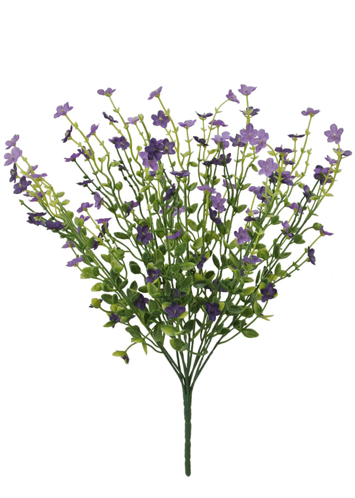 Artificial Filler Flower Bush - White and Purple - Greenery Market