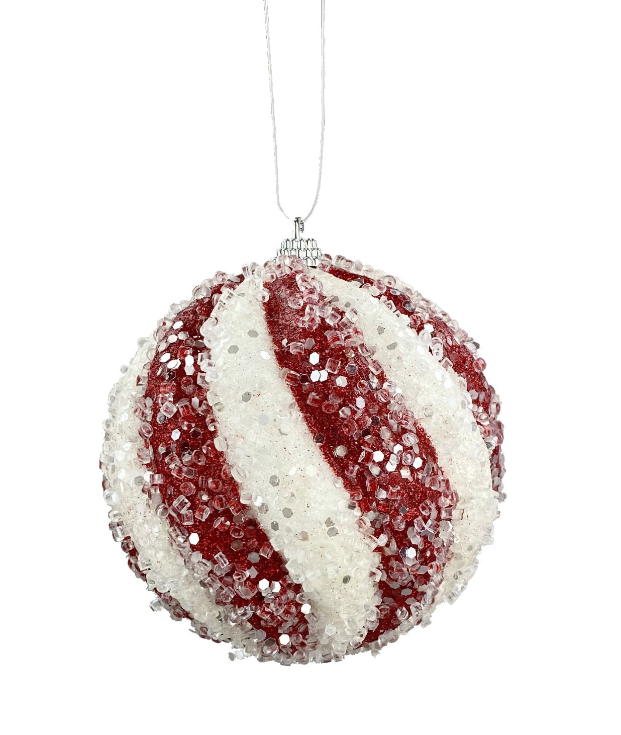 Red and white icy ball ornaments - Greenery MarketOrnaments85237RDWT