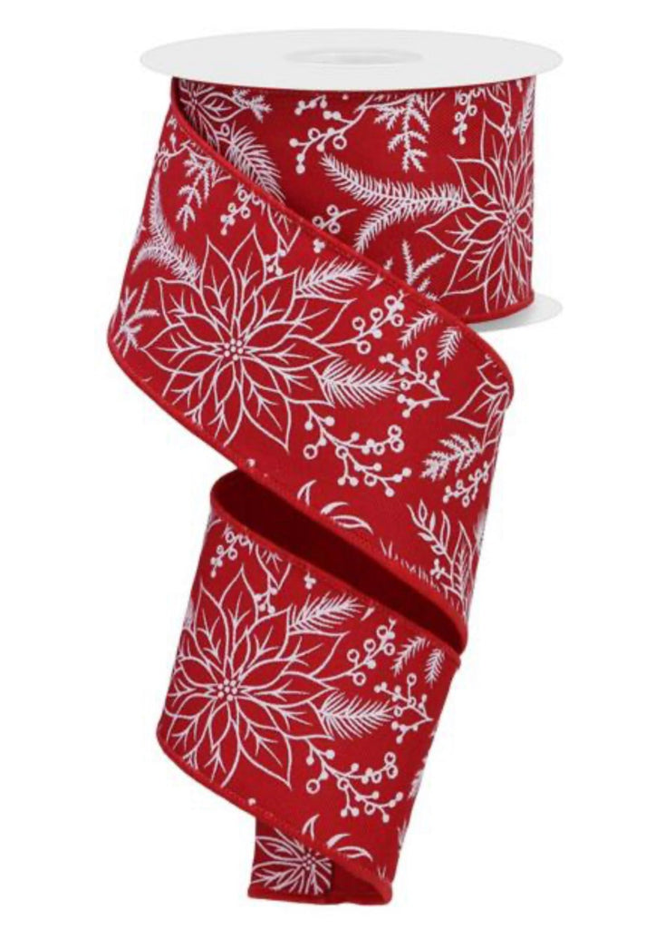 Peppermint Christmas Ribbon 15 yards Red Wired Liston Para Moños Navidad  Rojo