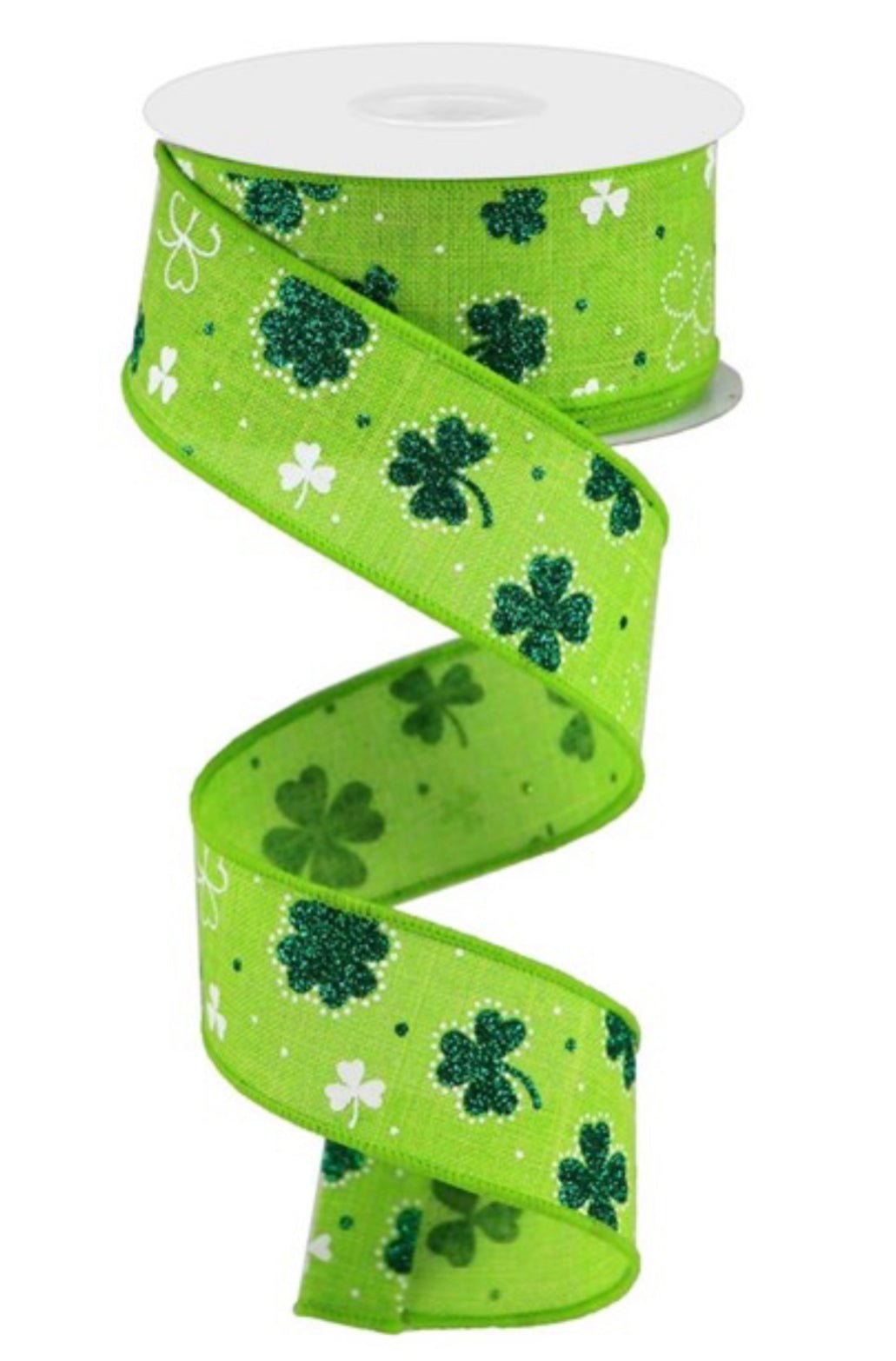 St Patrick’s day shamrock green wired Ribbon 1.5” - Greenery MarketWired ribbonHP6014CW