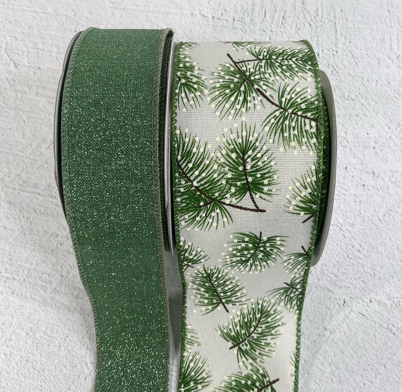 Winter bow bundle - sage green pine shimmer - Greenery MarketRibbons & TrimSagepinex2