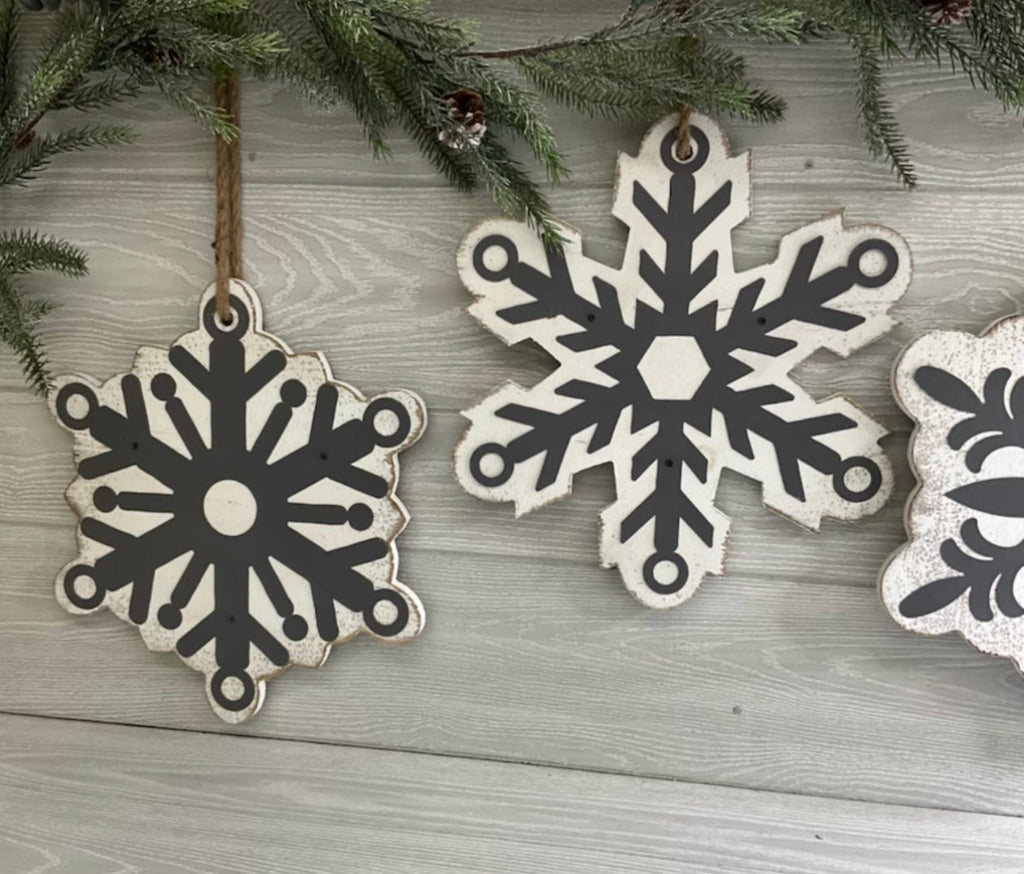 Wooden snowflake sign