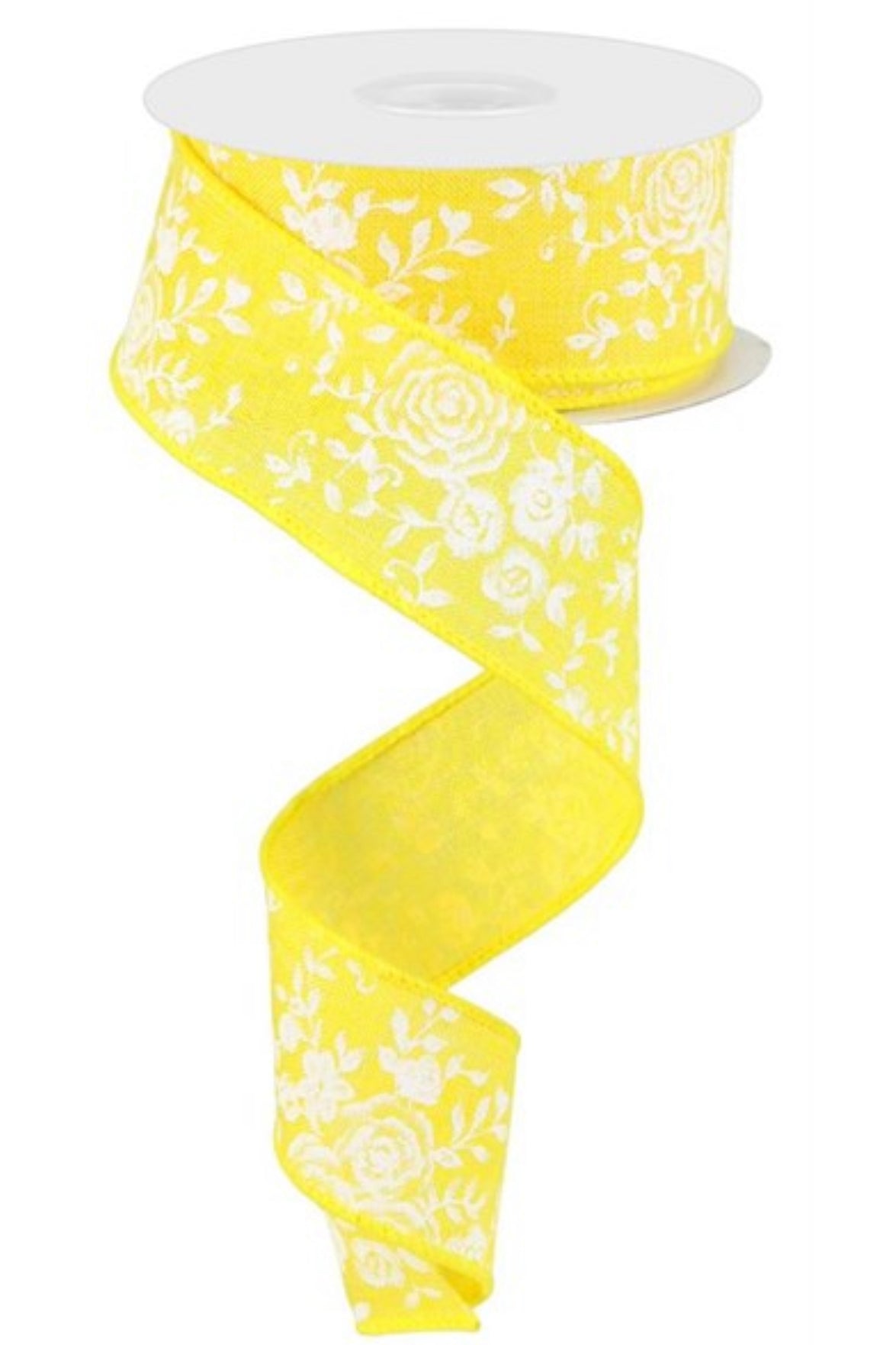 Yellow roses wired ribbon, 1.5” - Greenery Marketwired ribbonRGC186029