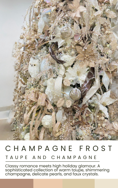 Champagne Frost - a sophisticated collection of warm taupe, shimmering champagne, delicate pearls, and faux crystals.