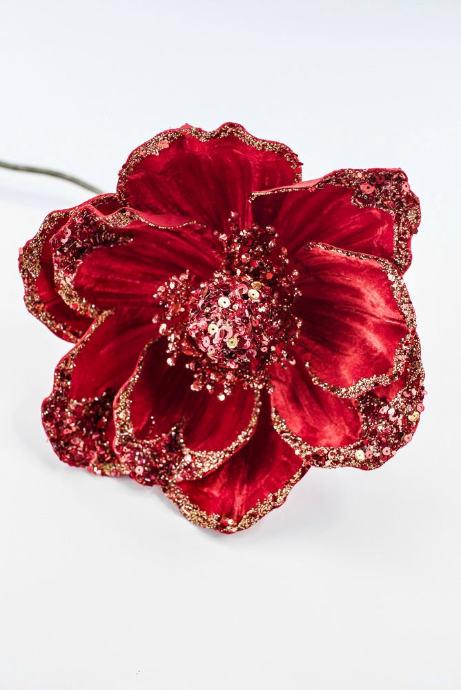 Farrisilk Artificial Red Victorian Magnolia Stem