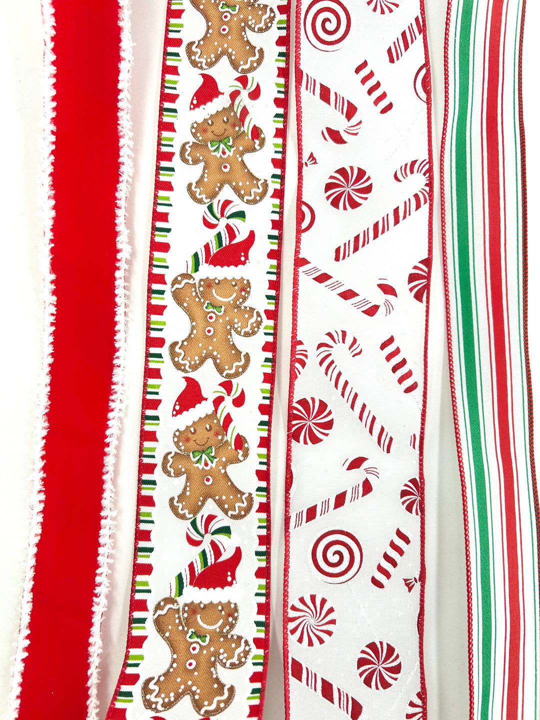Red Gingerbread Bow Bundle x 4 Wired Ribbons