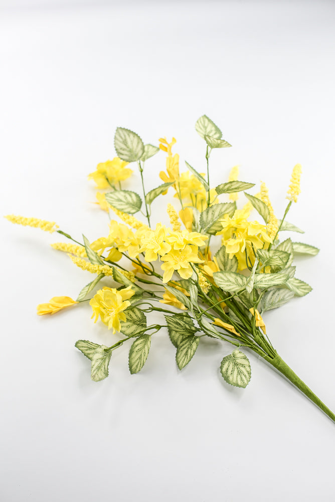 Yellow Mixed Spring Blossom Bush - 21"