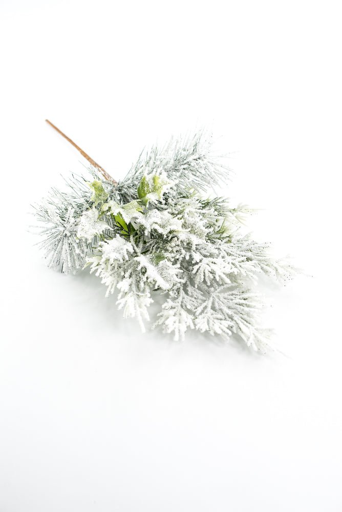 16" Flocked Pine Mix Pick - Greenery Market86559SNOW