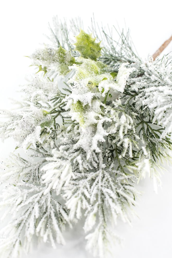 16" Flocked Pine Mix Pick - Greenery Market86559SNOW