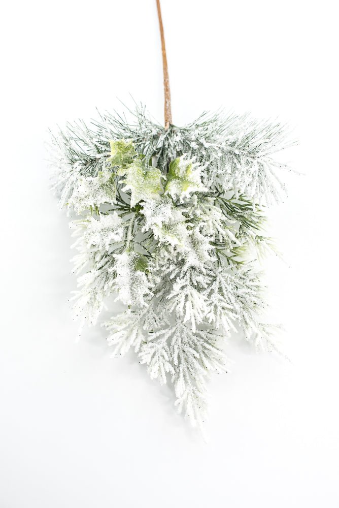 16" Flocked Pine Mix Pick - Greenery Market86559SNOW