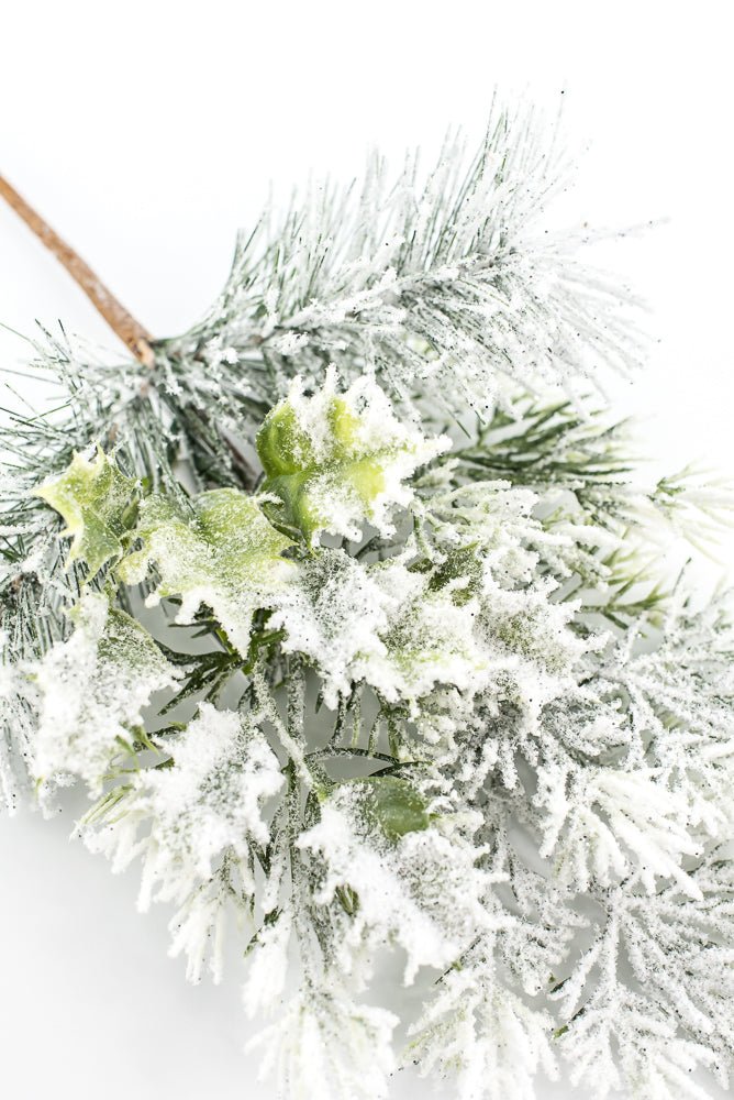 16" Flocked Pine Mix Pick - Greenery Market86559SNOW