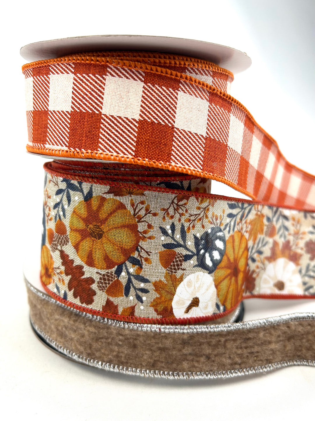 Fall Pumpkins Bow Bundle x 3 Ribbons