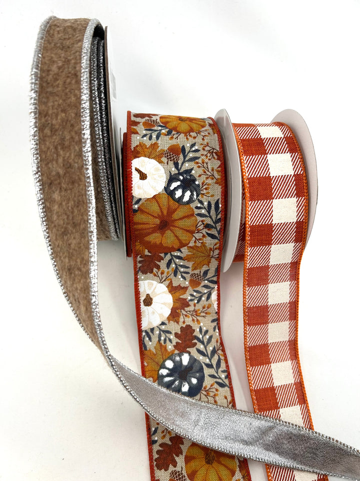 Fall Pumpkins Bow Bundle x 3 Ribbons
