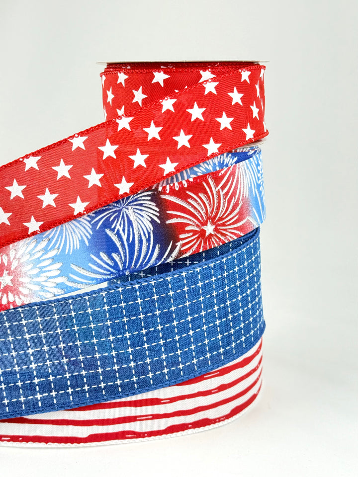 Red and Blue Patriotic Bow Bundle x 4 Ribbons