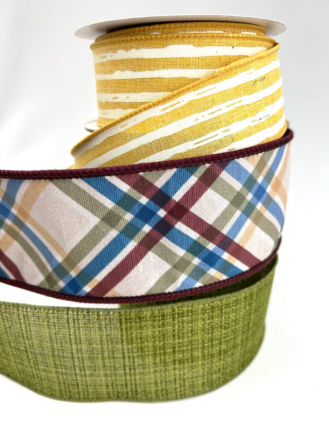 Eggplant And Mustard Bow Bundle x 3 Ribbons