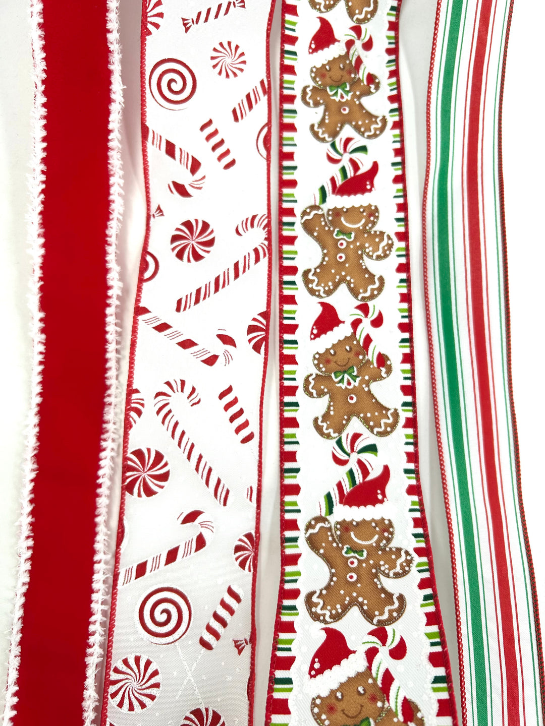 Red Gingerbread Bow Bundle x 4 Wired Ribbons