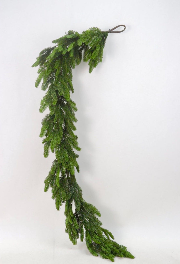 Artificial Green Real Touch Noble Fir Garland - 6'