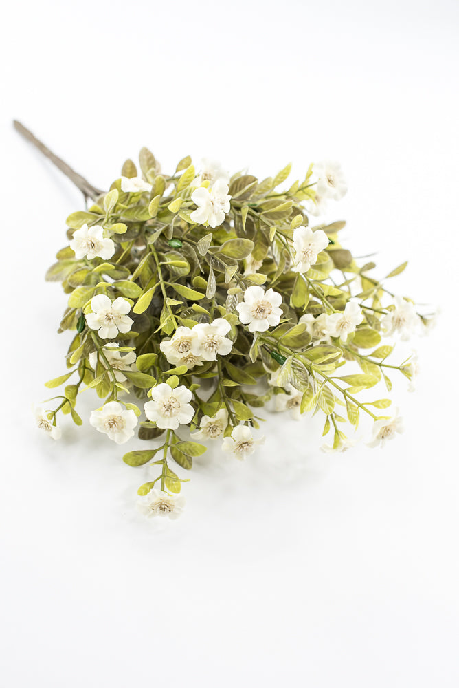 Artificial Cream Filler Bush - 16"